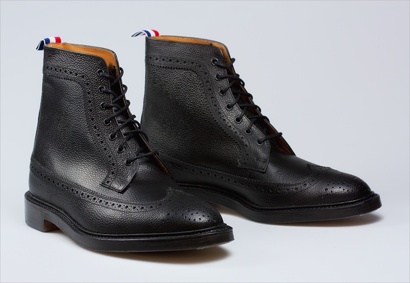 M.T.O TRICKER'S BLACK SCOTCH GRAIN SUPER SHOE - Stitched & Stitched