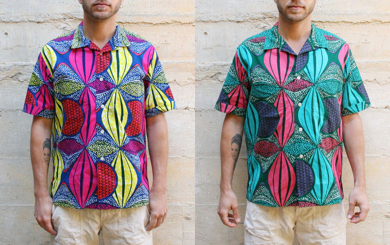 Monitaly Vacation Shirt in Geometric Blue and Geometric Teal available from Mohawk General Store