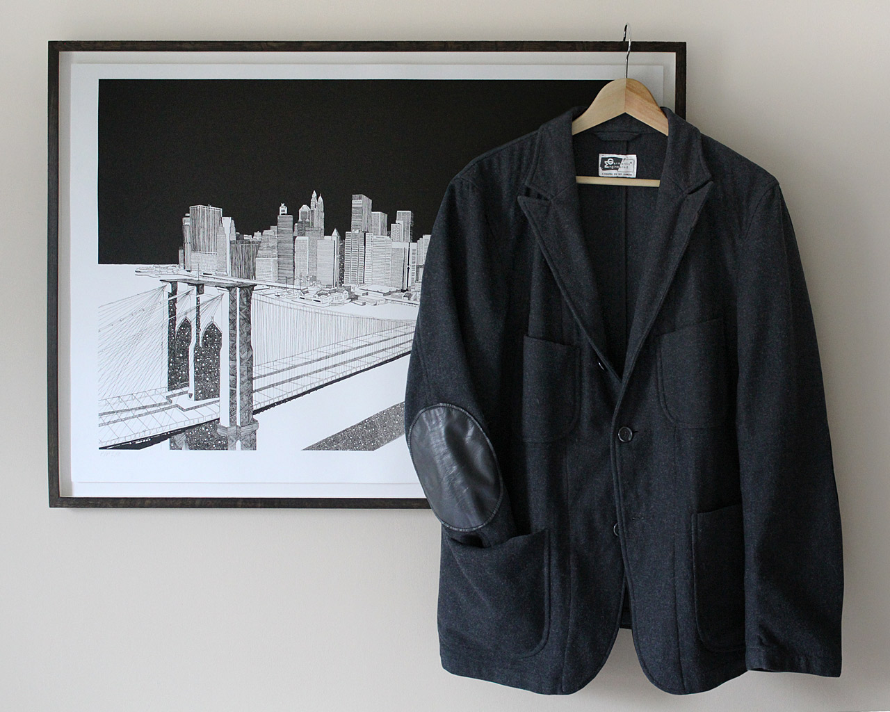 Engineered Garments Charcoal Melton Wool Bedford Jacket, FW07