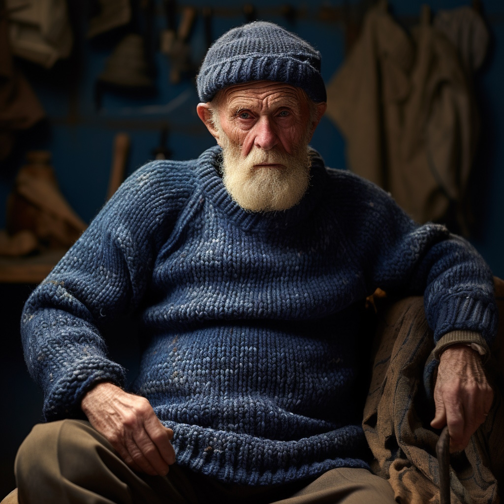 old_fisherman_in_blue_gansey_sweater_jumper_knitted-1